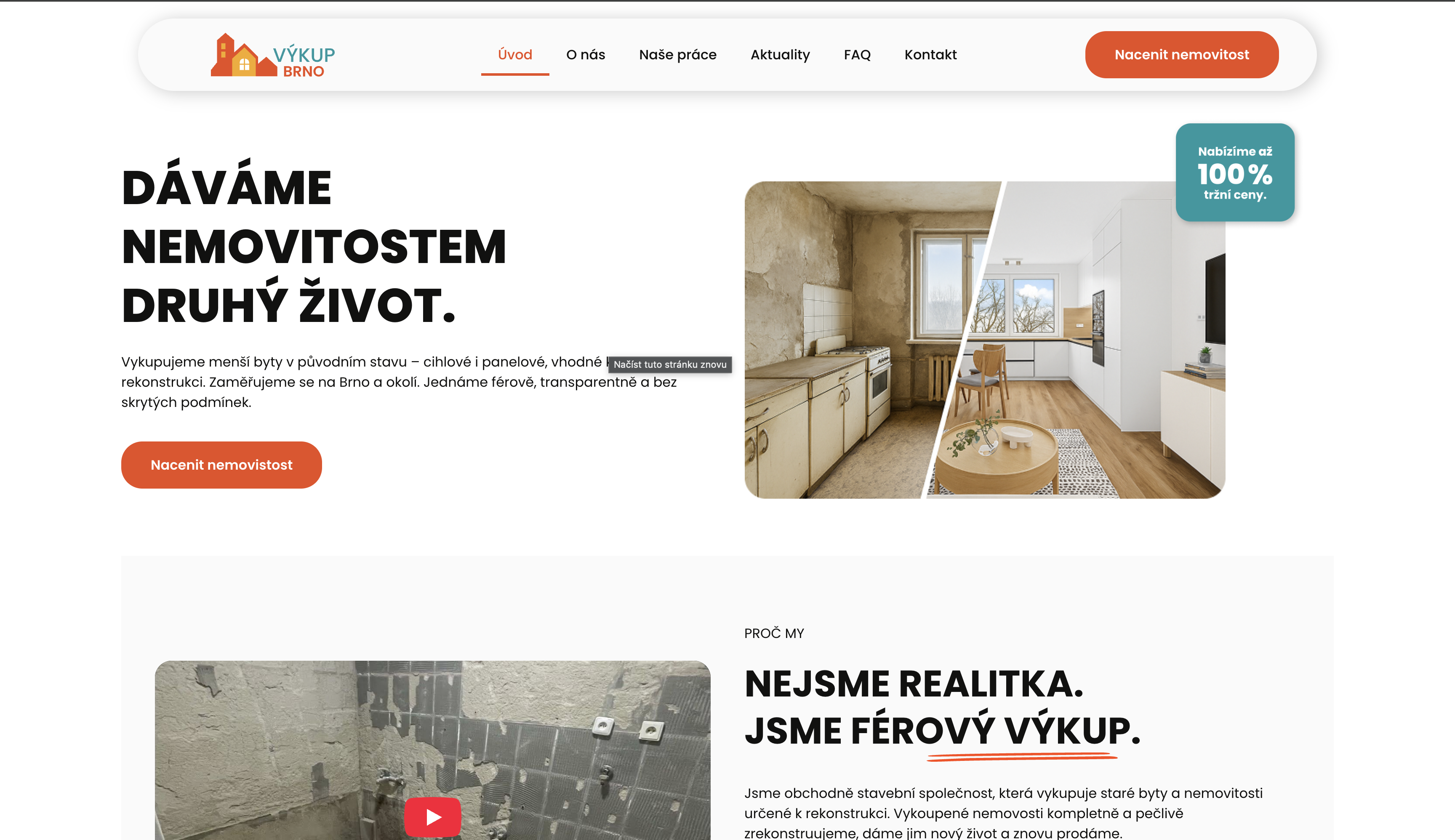 Digitální přítomnost Vykupbrno.cz